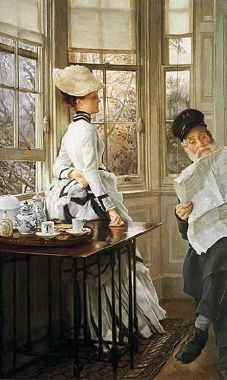 James Tissot Reading the News oil painting image